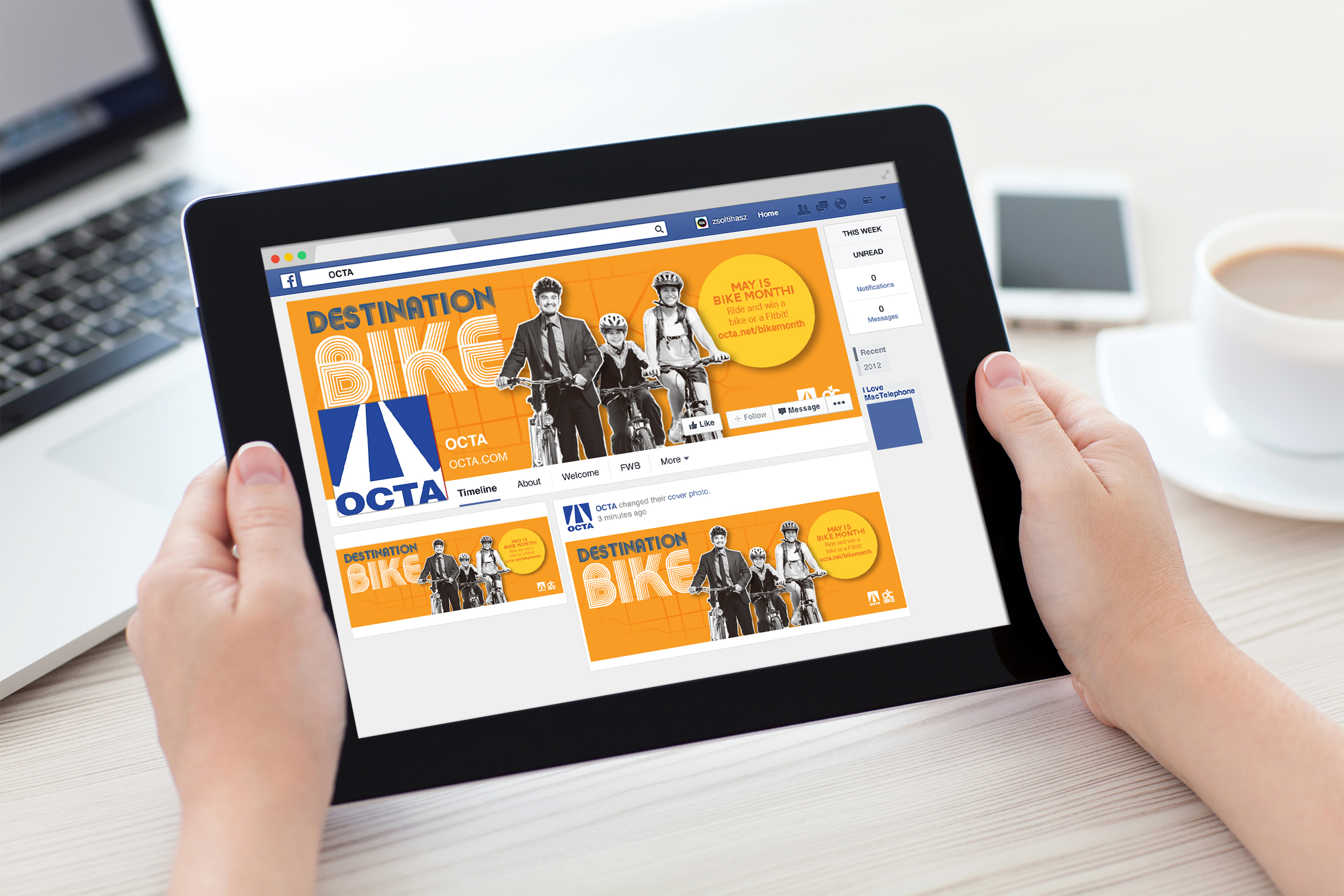 Ipad mini facebook mockup vectors and psd free download. Octa Bike To Work We The Creative