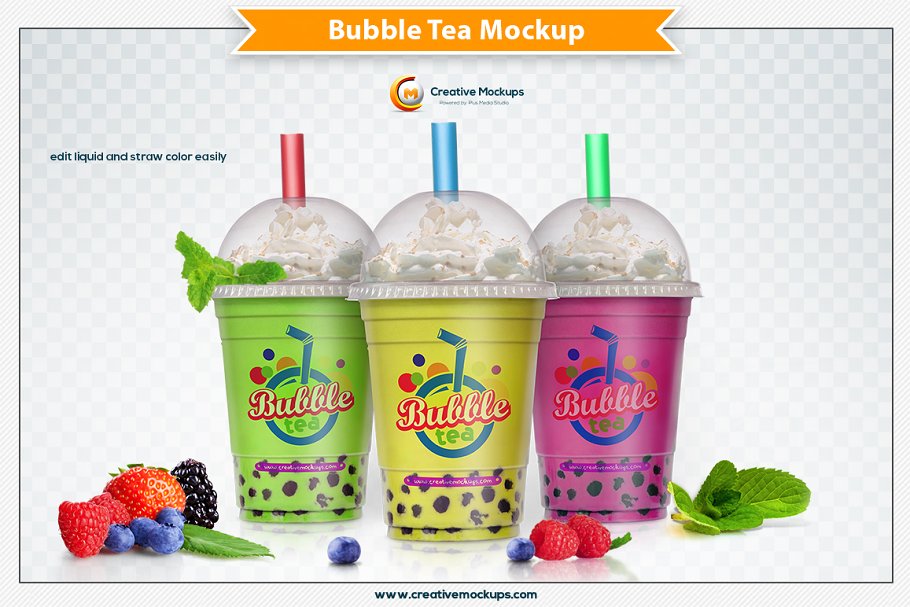 Featuring cold frothy milk tea and tapioca pearls, taiwanese bubble tea is incredibly easy to make at home. 50 Best Bubble Tea Mockup Templates Graphic Design Resources