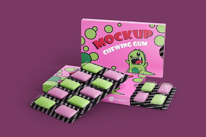 18+ Download Bubble Gum Mockup Psd