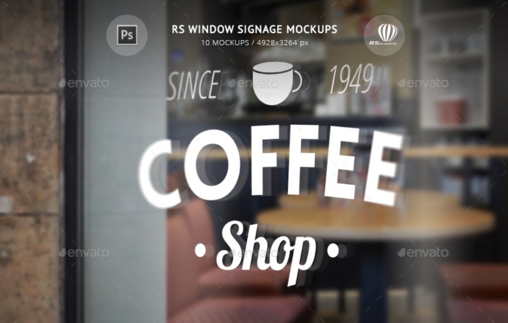 30+ Download Free Window Decal Mockup&nbsp;Psd